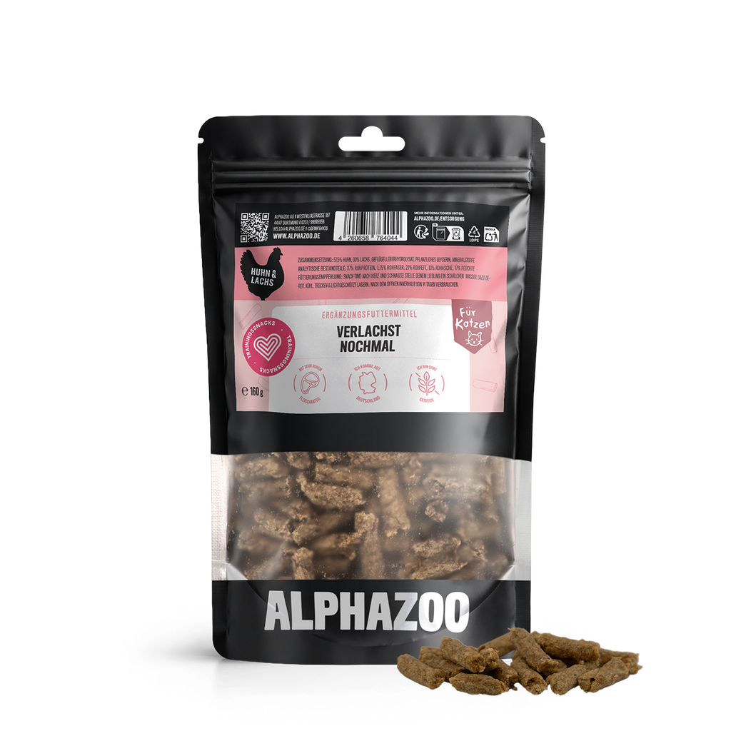Verlachst Nochmal – Softsnack für Katzen, Lachs & Huhn, getreidefrei