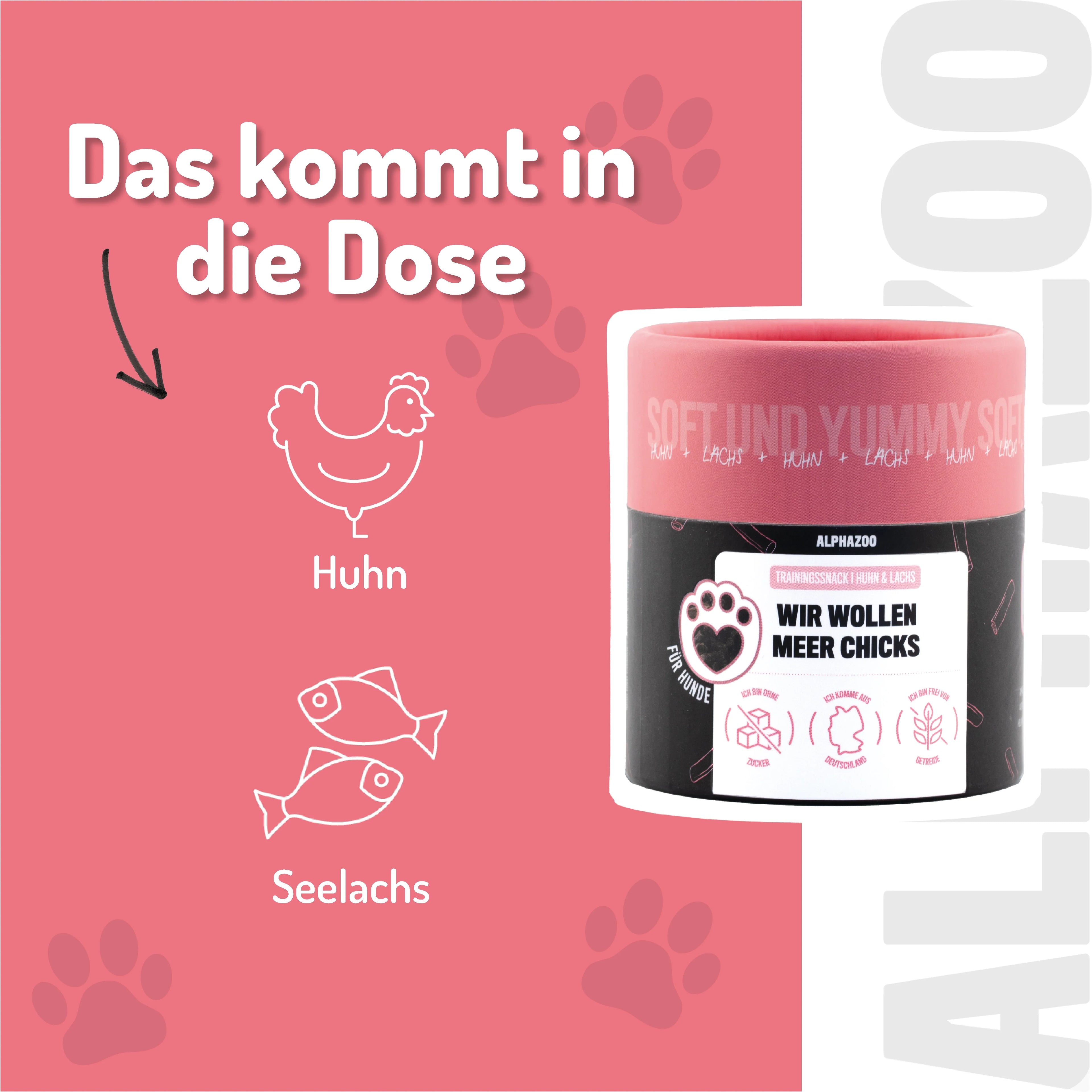 Wir wollen Meer Chicks – Softsnack für Hunde, Huhn & Lachs, getreidefrei