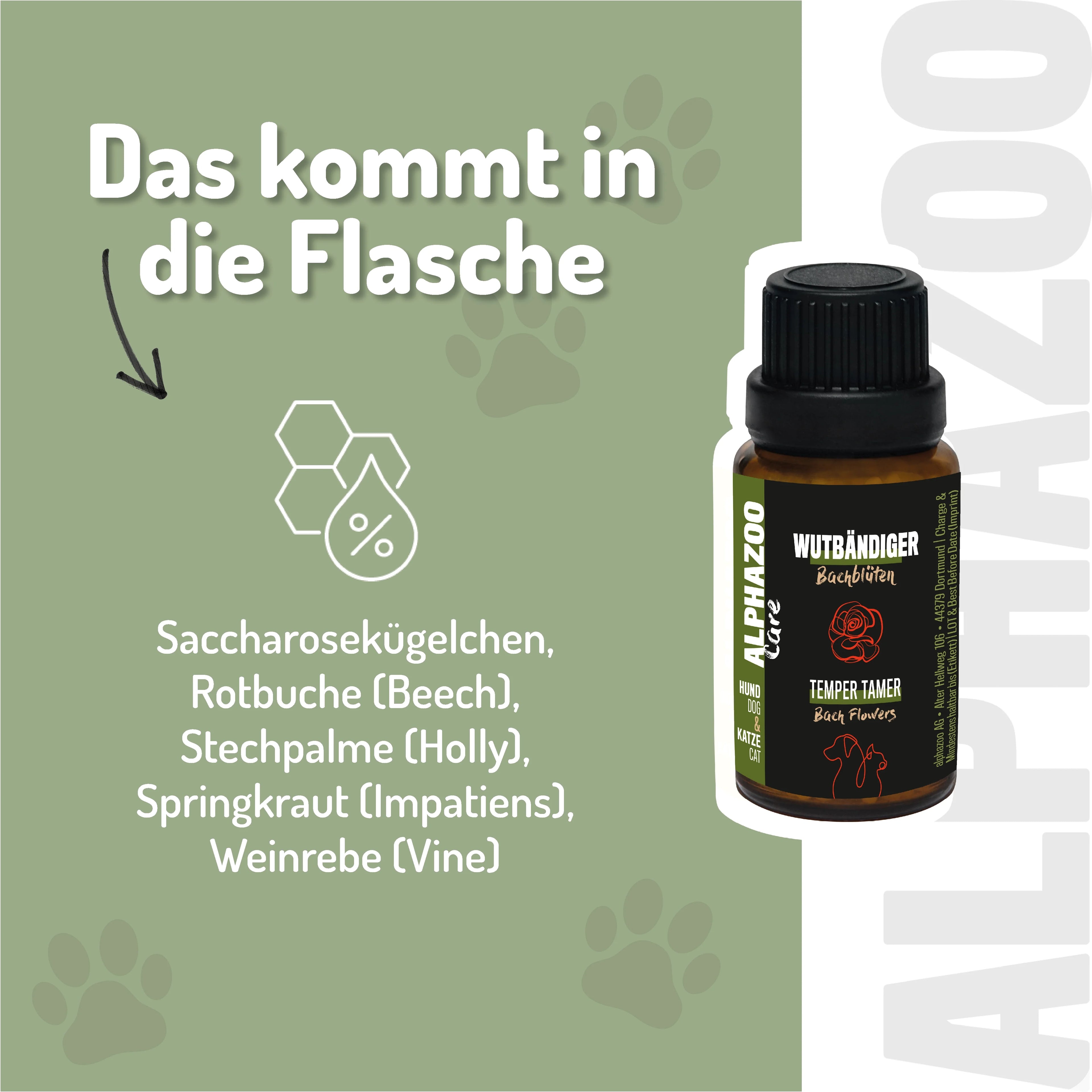 Wutbändiger Bachblüten Globuli für Hunde & Katzen – 15g