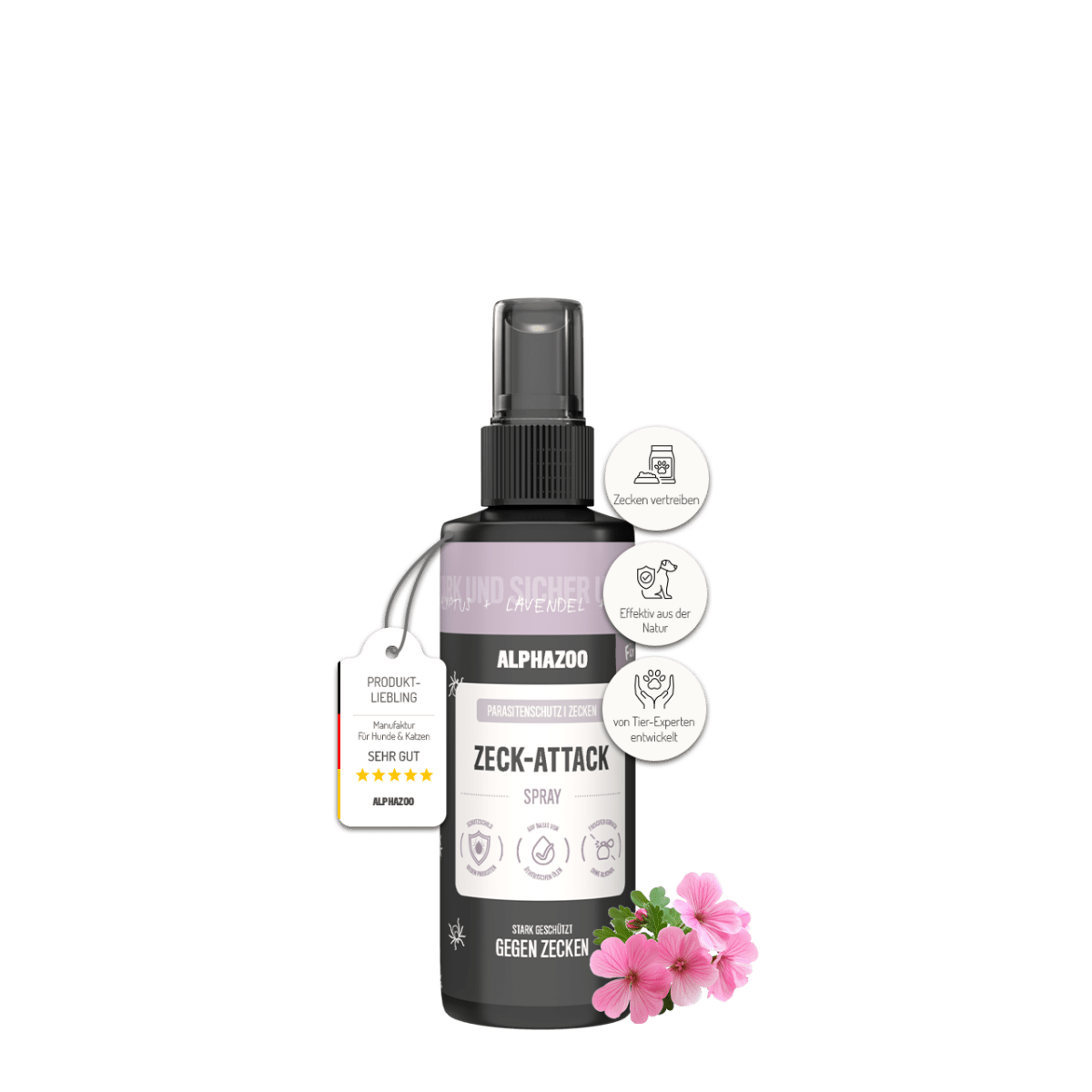 ZeckAttack Zeckenspray für Hunde – pflanzlich mit Geraniol, Lavendel & Eukalyptus